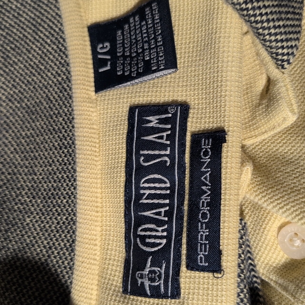 Men's Vintage Y2K Penguin Grand Slam Yellow Golf Polo Top Size Large - Picture 2 of 7